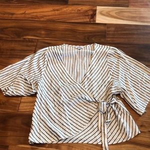 Metallic gold ivory and black comfy top